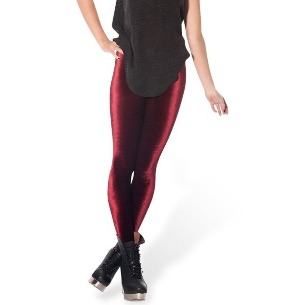 Black Milk Mulled Wine Velvet Leggings